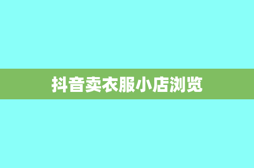 抖音卖衣服小店浏览