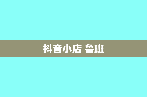 抖音小店 鲁班