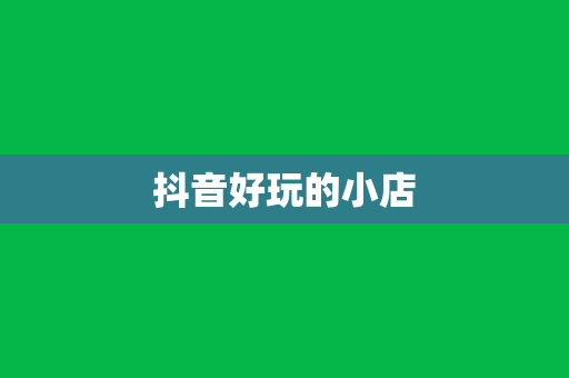 抖音好玩的小店