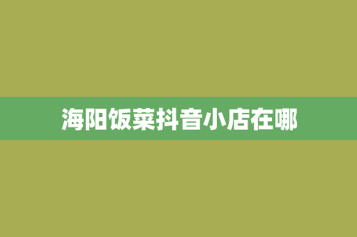 海阳饭菜抖音小店在哪